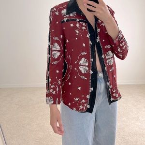 Sandro lion silk top